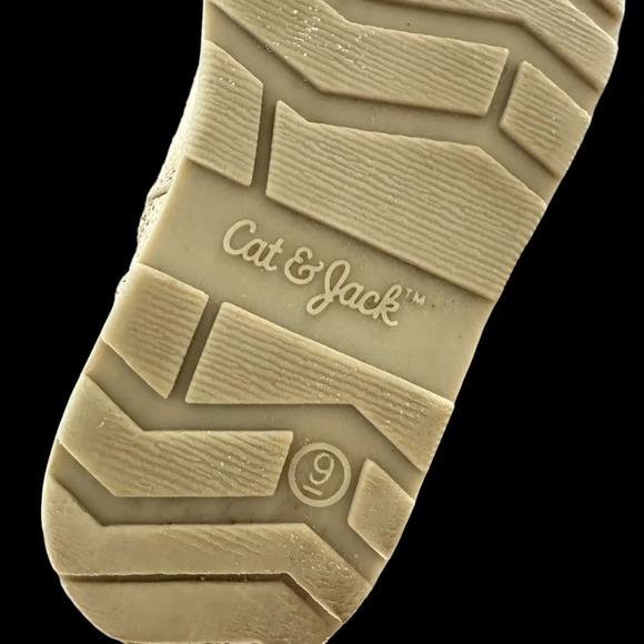 Cat & Jack girls size 9 Leah Gold Glitter Fur Lined Boots Brown Zip Up Winter - Picture 5 of 5